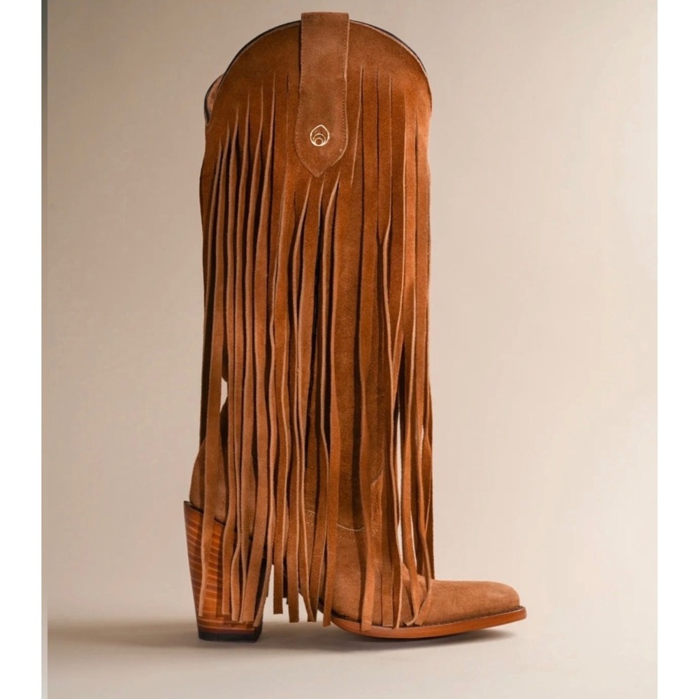 Brother Vellies Atlas Fringe Western Boot  Honey Suede Size 9 New! $1195